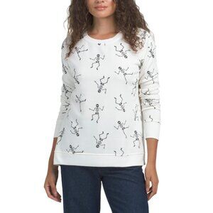 JANE & DELANCEY Pristine Dancing Skeleton Cozy Fleece Sweatshirt
